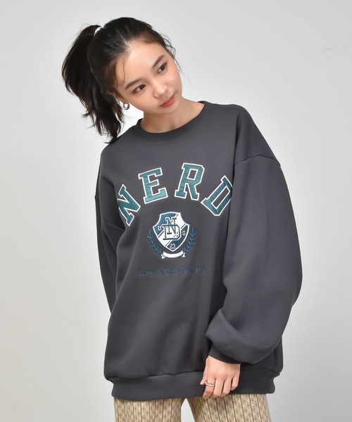 セール】裏起毛カレッジロゴクルーネックスウェット（スウェット