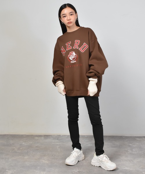 Starting Over（スターティングオーバー）の「裏起毛カレッジロゴクルーネックスウェット（スウェット・メンズ・チャコールグレー/アッシュグレー/ブラウン/グリーン・M/L/XL）」の16枚目の写真