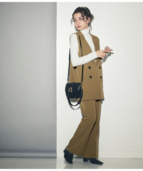 ANAP（アナップ）の「センターラインスラックス【セットアップ着用可】（スラックス・レディース・ベージュ/ブラック/モスグリーン・FREE）」の7枚目の写真