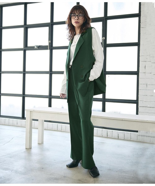 ANAP（アナップ）の「センターラインスラックス【セットアップ着用可】（スラックス・レディース・ベージュ/ブラック/モスグリーン・FREE）」の10枚目の写真