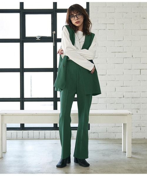 ANAP（アナップ）の「センターラインスラックス【セットアップ着用可】（スラックス・レディース・ベージュ/ブラック/モスグリーン・FREE）」の11枚目の写真