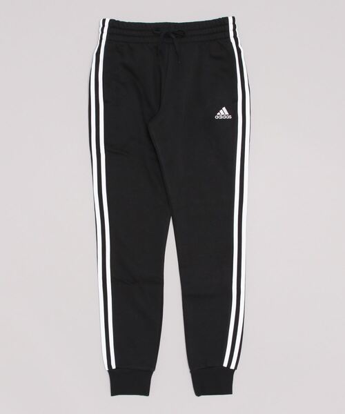 adidas(アディダス)の「アディダス adidas フリース スリーストライプス パンツ(スウェットパンツ・レディース・ブラック・M/S/L/XL)」の1枚目の写真