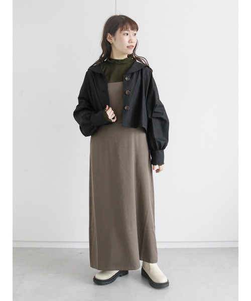 ehka sopo（エヘカソポ）の「キャミワンピース（ワンピース・レディース・グレー/ブラック/ライトベージュ・ﾌﾘ-）」の4枚目の写真