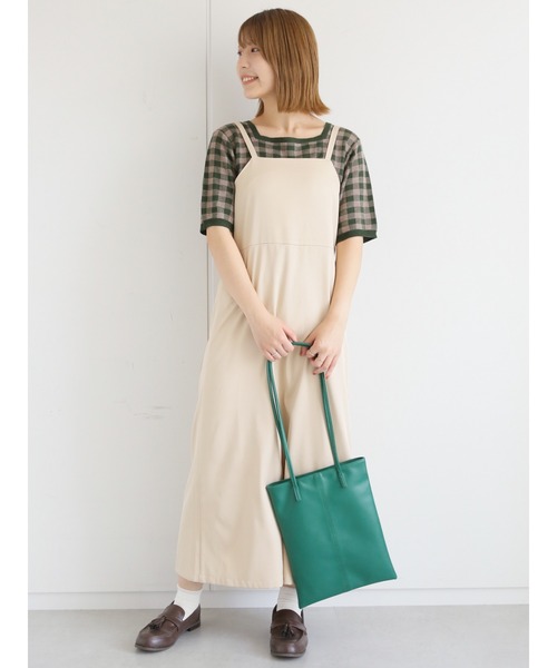 ehka sopo（エヘカソポ）の「キャミワンピース（ワンピース・レディース・グレー/ブラック/ライトベージュ・ﾌﾘ-）」の10枚目の写真