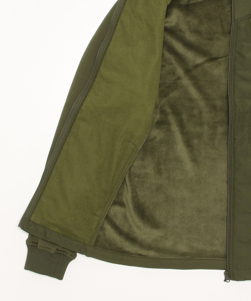 ARCADE（アーケード）の「ゴルフウェア フェイクダウンスタンドブルゾン /表側フェイクダウン×裏側スウェット 裏地シャギーボアフリース素材（ゴルフグッズ・メンズ・カーキ/ブラック/グレイッシュベージュ/ネイビー/ホワイト・LL/L/M/3L）」の17枚目の写真