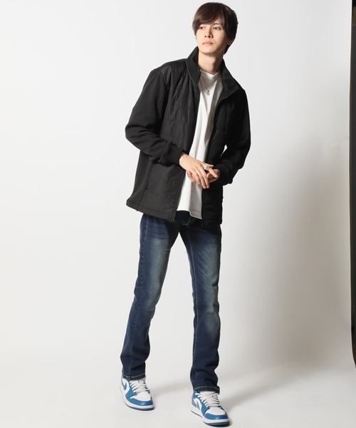 ARCADE（アーケード）の「ゴルフウェア フェイクダウンスタンドブルゾン /表側フェイクダウン×裏側スウェット 裏地シャギーボアフリース素材（ゴルフグッズ・メンズ・カーキ/ブラック/グレイッシュベージュ/ネイビー/ホワイト・LL/L/M/3L）」の6枚目の写真