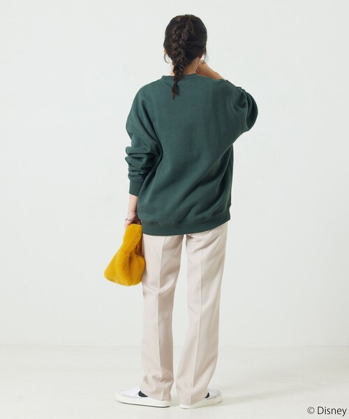 FREAK'S STORE（フリークスストア）の「【WEB限定】DISNEY(ディズニー)　ミッキーマウス/別注Mワッペンスウェット（スウェット・レディース・ブラック/グレー/ネイビー/グリーン/レッド・ﾌﾘ-）」の8枚目の写真