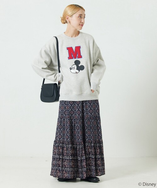 FREAK'S STORE（フリークスストア）の「【WEB限定】DISNEY(ディズニー)　ミッキーマウス/別注Mワッペンスウェット（スウェット・レディース・ブラック/グレー/ネイビー/グリーン/レッド・ﾌﾘ-）」の15枚目の写真