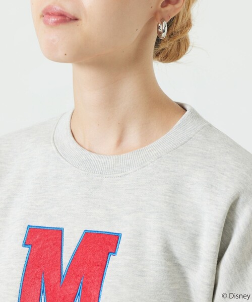 FREAK'S STORE（フリークスストア）の「【WEB限定】DISNEY(ディズニー)　ミッキーマウス/別注Mワッペンスウェット（スウェット・レディース・ブラック/グレー/ネイビー/グリーン/レッド・ﾌﾘ-）」の19枚目の写真