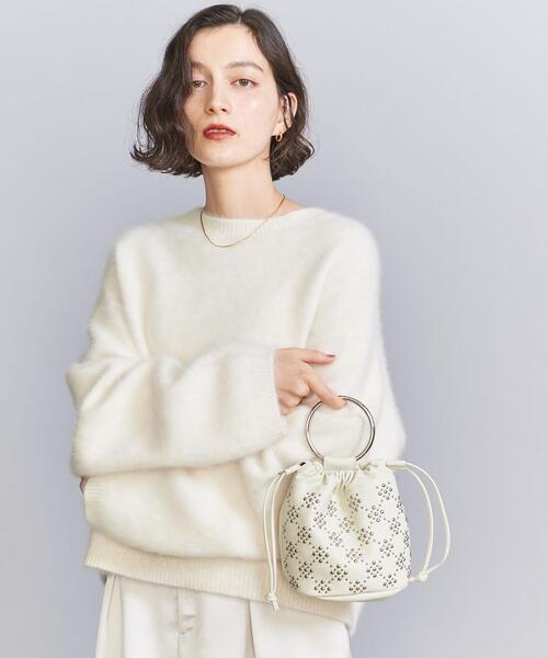 BEAUTY&YOUTH UNITED ARROWS（ビューティーアンドユースユナイテッドアローズ）の「レザー スタッズ ドロスト ショルダーバッグ -2WAY-（ショルダーバッグ・レディース・ブラック/オフホワイト・FREE）」の5枚目の写真