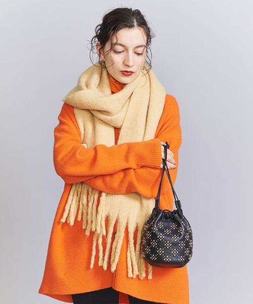 BEAUTY&YOUTH UNITED ARROWS（ビューティーアンドユースユナイテッドアローズ）の「レザー スタッズ ドロスト ショルダーバッグ -2WAY-（ショルダーバッグ・レディース・ブラック/オフホワイト・FREE）」の6枚目の写真