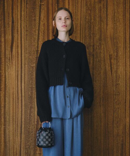 BEAUTY&YOUTH UNITED ARROWS（ビューティーアンドユースユナイテッドアローズ）の「レザー スタッズ ドロスト ショルダーバッグ -2WAY-（ショルダーバッグ・レディース・ブラック/オフホワイト・FREE）」の13枚目の写真