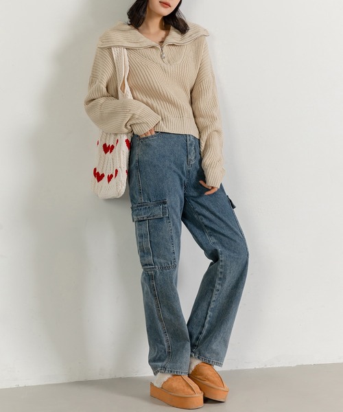 週末限定値下げ！！美品【Conte】ベイカーデニムパンツsize25 セール】カーゴパンツ レディース ハイウエストデニム ベイカー