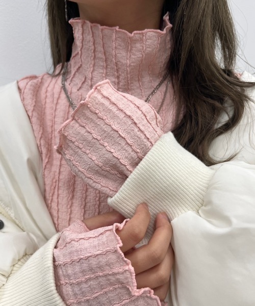 nemne store(ネンネストア)の「【低身長用サイズあり】ジャガードハイネックインナー(Tシャツ/カットソー・レディース・ピンク/グリーン/アイボリー/ブルー・SMALL/MEDIUM)」の20枚目の写真