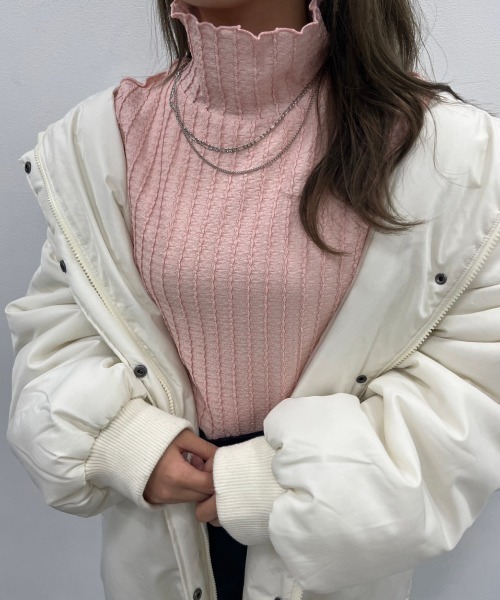 nemne store(ネンネストア)の「【低身長用サイズあり】ジャガードハイネックインナー(Tシャツ/カットソー・レディース・ピンク/グリーン/アイボリー/ブルー・SMALL/MEDIUM)」の19枚目の写真