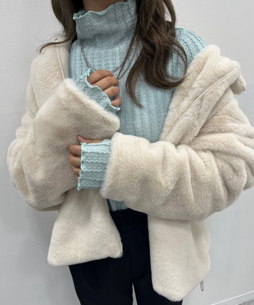 nemne store(ネンネストア)の「【低身長用サイズあり】ジャガードハイネックインナー(Tシャツ/カットソー・レディース・ピンク/グリーン/アイボリー/ブルー・SMALL/MEDIUM)」の16枚目の写真