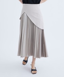 【THE TOKYOザトウキョウ】leather like satin pleats skirt/レザーライクサテンプリーツスカート