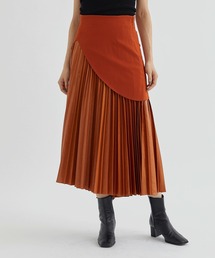 【THE TOKYOザトウキョウ】leather like satin pleats skirt/レザーライクサテンプリーツスカート