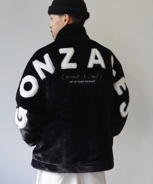 （What it isNt）ART BY MARKGONZALES（ワットイットイズント）の「【 （What it isNt）ART BY MARKGONZALES / (ワットイットイズント) アートバイ マークゴンザレス 】 ボア スタンドカラー ジャケット（その他アウター・メンズ・グレー/ブラック・XL/L/M）」の2枚目の写真