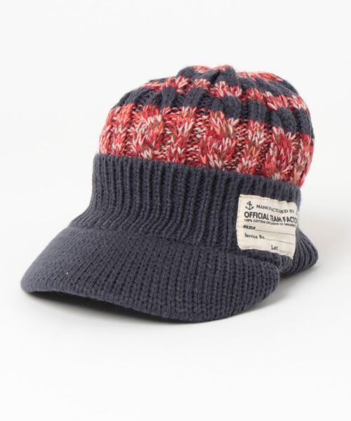 OFFICIAL TEAM（オフィシャルチーム）の「VISOR KNIT CAP（ニットキャップ/ビーニー・キッズ・イエロー/ネイビー/ブラック・M/S/L）」の3枚目の写真