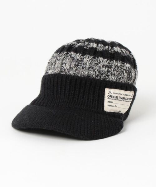 OFFICIAL TEAM（オフィシャルチーム）の「VISOR KNIT CAP（ニットキャップ/ビーニー・キッズ・イエロー/ネイビー/ブラック・M/S/L）」の2枚目の写真