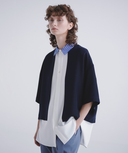CULLNI 23-SS-037B ネイビーレイヤードシャツ CULLNI 23-SS-037B ネイビーレイヤードシャツ