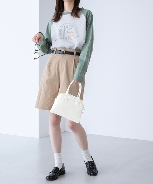 BONLECILL(ボンルシール)の「2way エナメル コンパクトボストン ショルダーバッグ(ボストンバッグ・レディース・ネイビー/レッド/ブラック/オフホワイト・FREE)」の8枚目の写真