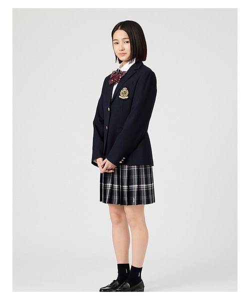 ジャケット 2つボタン エンブレム付 ブレザー スクール 中学生 高校生