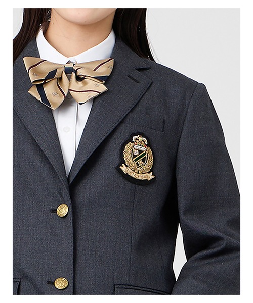 ジャケット 2つボタン エンブレム付 ブレザー スクール 中学生 高校生
