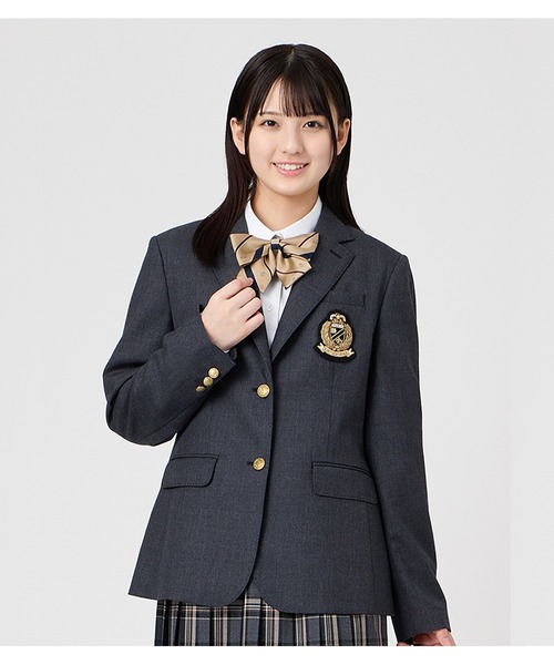 ジャケット 2つボタン エンブレム付 ブレザー スクール 中学生 高校生