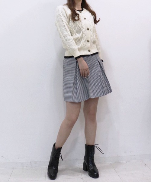 titty＆Co. PETIT by poyo（ティティーアンドコープティバイポヨ）の「【titty&Co.PETIT by poyo】バイカラーケーブルニットカーディガン（カーディガン/ボレロ・レディース・ピンク/ホワイト・FREE）」の20枚目の写真