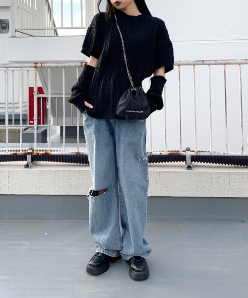 LVEU.（ラブユ.）の「【LVEU.】チェーンショルダーミニ巾着バッグ / バッグ 鞄 BAG ミニ ショルダー 巾着 チェーン ブラック（ショルダーバッグ・レディース・ブラック・FREE）」の15枚目の写真