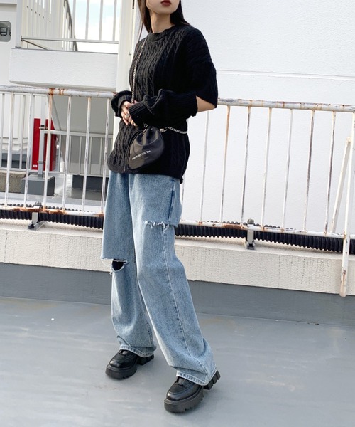 LVEU.（ラブユ.）の「【LVEU.】チェーンショルダーミニ巾着バッグ / バッグ 鞄 BAG ミニ ショルダー 巾着 チェーン ブラック（ショルダーバッグ・レディース・ブラック・FREE）」の16枚目の写真