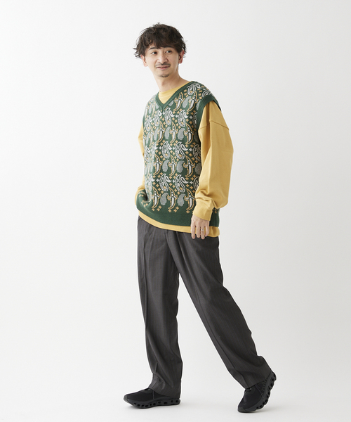 JOURNAL STANDARD relume(ジャーナルスタンダード レリューム)の「JQD ペーズリー ニット ベスト(ベスト・メンズ・ブルー/カーキ/イエロー・MEDIUM/LARGE)」の5枚目の写真