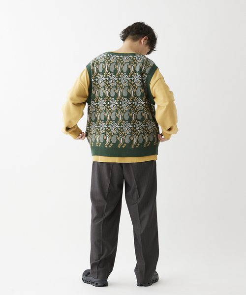 JOURNAL STANDARD relume(ジャーナルスタンダード レリューム)の「JQD ペーズリー ニット ベスト(ベスト・メンズ・ブルー/カーキ/イエロー・MEDIUM/LARGE)」の6枚目の写真