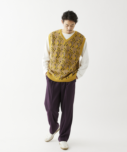 JOURNAL STANDARD relume(ジャーナルスタンダード レリューム)の「JQD ペーズリー ニット ベスト(ベスト・メンズ・ブルー/カーキ/イエロー・MEDIUM/LARGE)」の17枚目の写真