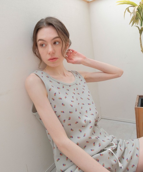 【石土さん専用】青いタンクトップとショーツセット SEED STITCH TANKTOP – BLUCO. INC