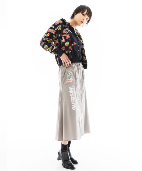 HYSTERIC GLAMOUR（ヒステリックグラマー）の「HG RACER ミモレ丈フレアスカート（スカート・レディース・グレー/ブラック・FREE）」の3枚目の写真