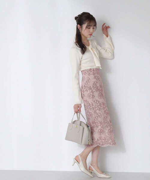 PROPORTION BODY DRESSING（プロポーションボディドレッシング）の「レースタイトスカート / 1213120301（スカート・レディース・ピンク/ライトグリーン・SMALL/MEDIUM）」の8枚目の写真