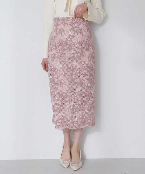 PROPORTION BODY DRESSING（プロポーションボディドレッシング）の「レースタイトスカート / 1213120301（スカート・レディース・ピンク/ライトグリーン・SMALL/MEDIUM）」の9枚目の写真