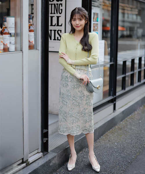 PROPORTION BODY DRESSING（プロポーションボディドレッシング）の「レースタイトスカート / 1213120301（スカート・レディース・ピンク/ライトグリーン・SMALL/MEDIUM）」の15枚目の写真