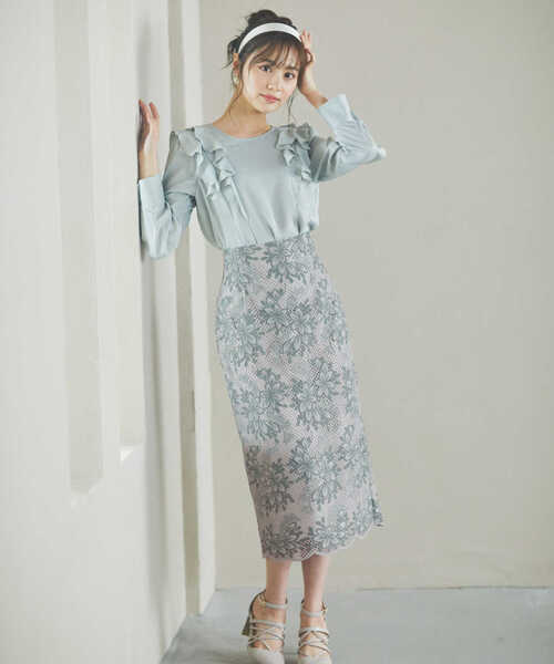 PROPORTION BODY DRESSING（プロポーションボディドレッシング）の「レースタイトスカート / 1213120301（スカート・レディース・ピンク/ライトグリーン・SMALL/MEDIUM）」の16枚目の写真