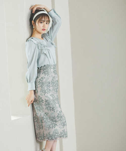 PROPORTION BODY DRESSING（プロポーションボディドレッシング）の「レースタイトスカート / 1213120301（スカート・レディース・ピンク/ライトグリーン・SMALL/MEDIUM）」の17枚目の写真