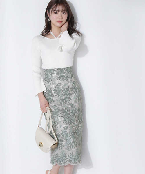 PROPORTION BODY DRESSING（プロポーションボディドレッシング）の「レースタイトスカート / 1213120301（スカート・レディース・ピンク/ライトグリーン・SMALL/MEDIUM）」の18枚目の写真