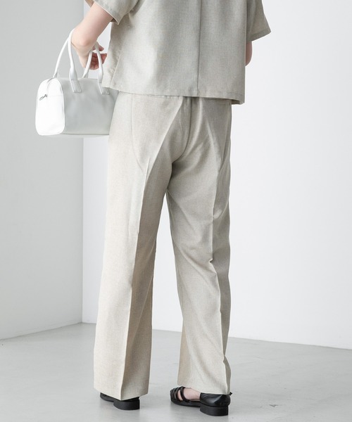 BONLECILL（ボンルシール）の「【2点セット】半袖クロップドテーラードジャケット＆２タックセンタープレスパンツ セットアップ（セットアップ・レディース・チャコールグレー/ブラック/ベージュ・FREE）」の12枚目の写真