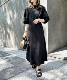 リネンライクバックケープワンピース