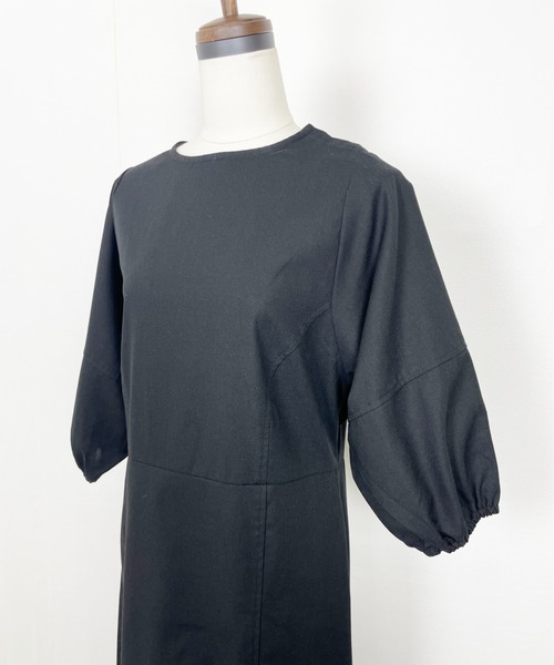 Meli rich（メリーリッチ）の「リネンライクバックケープワンピース（ワンピース・レディース・ブラック/アイボリー/ベージュ・FREE）」の6枚目の写真