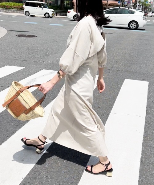 Meli rich（メリーリッチ）の「リネンライクバックケープワンピース（ワンピース・レディース・ブラック/アイボリー/ベージュ・FREE）」の15枚目の写真