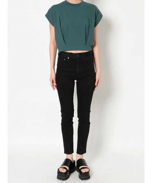 MURUA（ムルーア）の「ヘムタックタンクトップ（Tシャツ/カットソー・レディース・ブラック/ホワイト/ダークグリーン/モカ・FREE）」の9枚目の写真