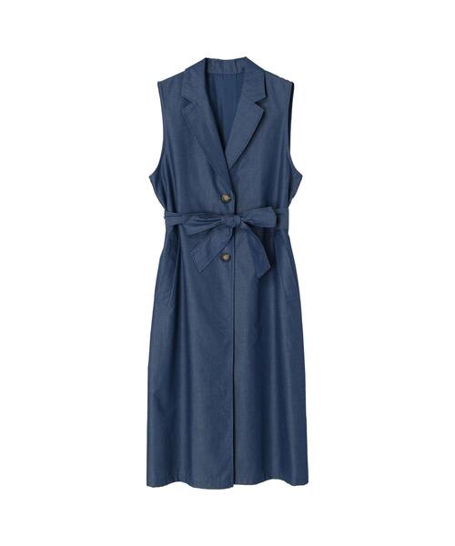 koe（コエ）の「【ジレ】T/Cデニムノースリーブコート（その他アウター・レディース・ブラック/ブルー・M）」の18枚目の写真